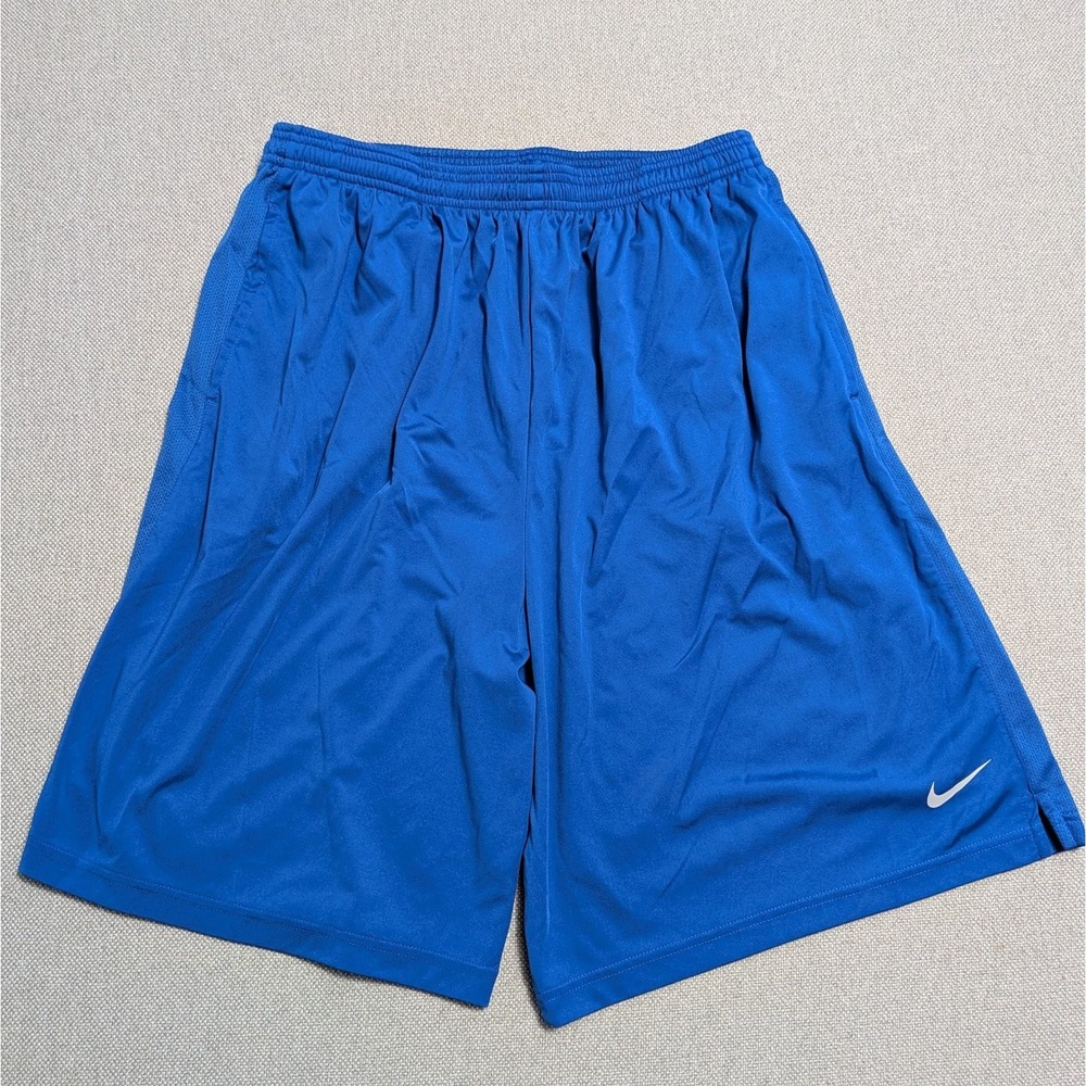 Nike Dri-FIT Men's Activewear Shorts XL Blue Mesh Panels Gym Workout